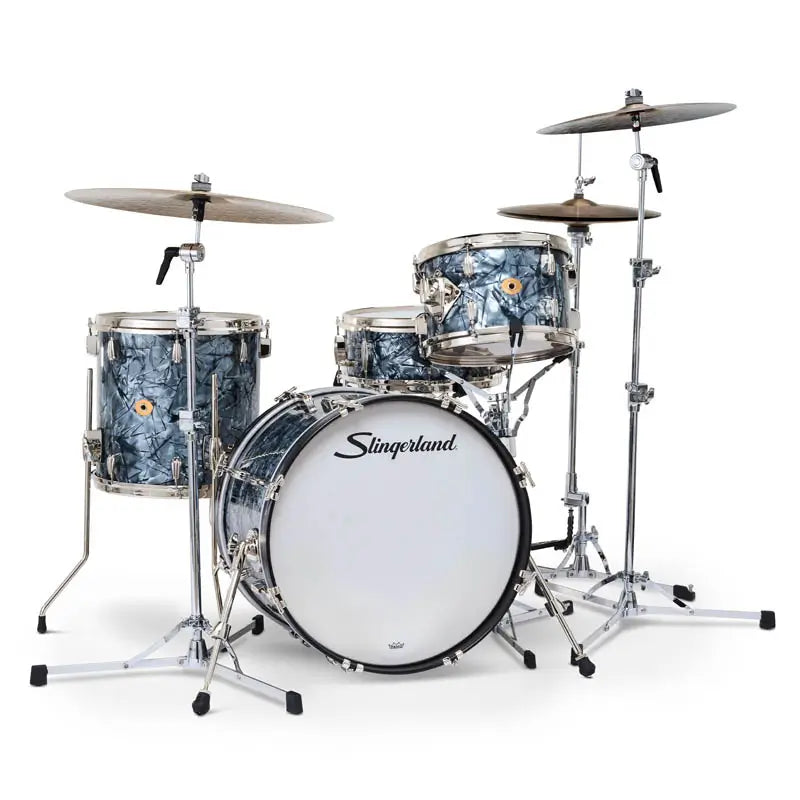 Slingerland Radio King 4pc Drum Set 20/12/14/14 Black Diamond Pearl