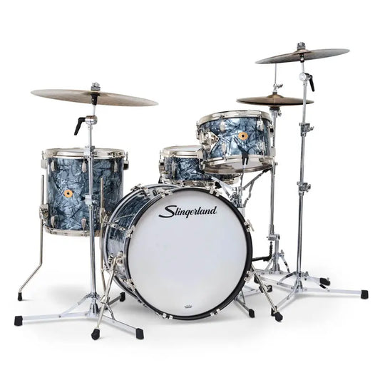 Slingerland Radio King 4pc Drum Set 20/12/14/14 Black Diamond Pearl