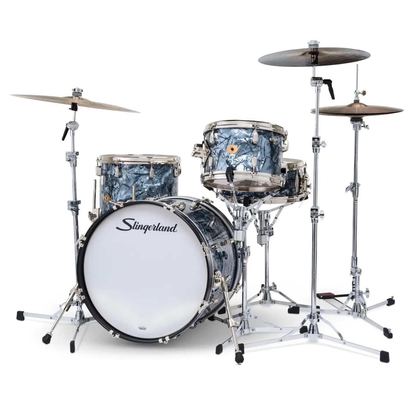 Slingerland Radio King 4pc Drum Set 20/12/14/14 Black Diamond Pearl