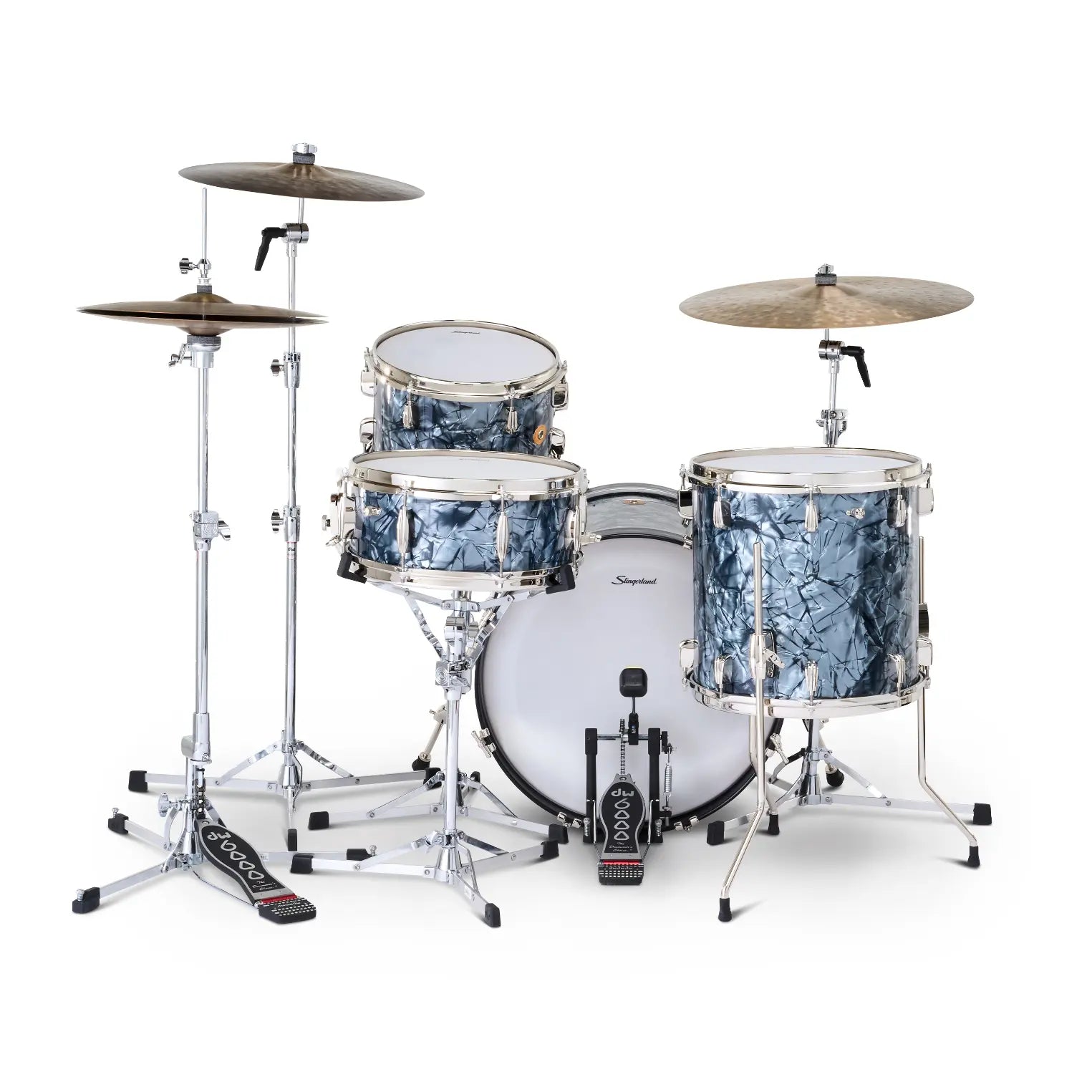 Slingerland Radio King 4pc Drum Set 20/12/14/14 Black Diamond Pearl