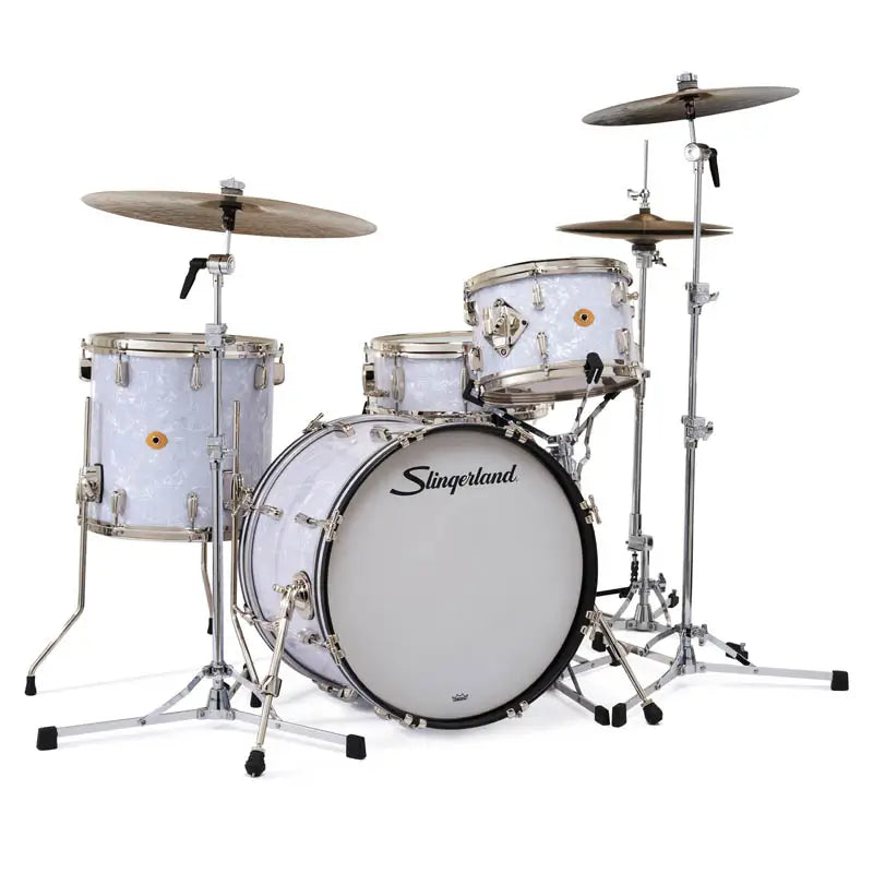 Slingerland Radio King 4pc Drum Set 20/12/14/14 White Marine Pearl - Drum Center Of Portsmouth