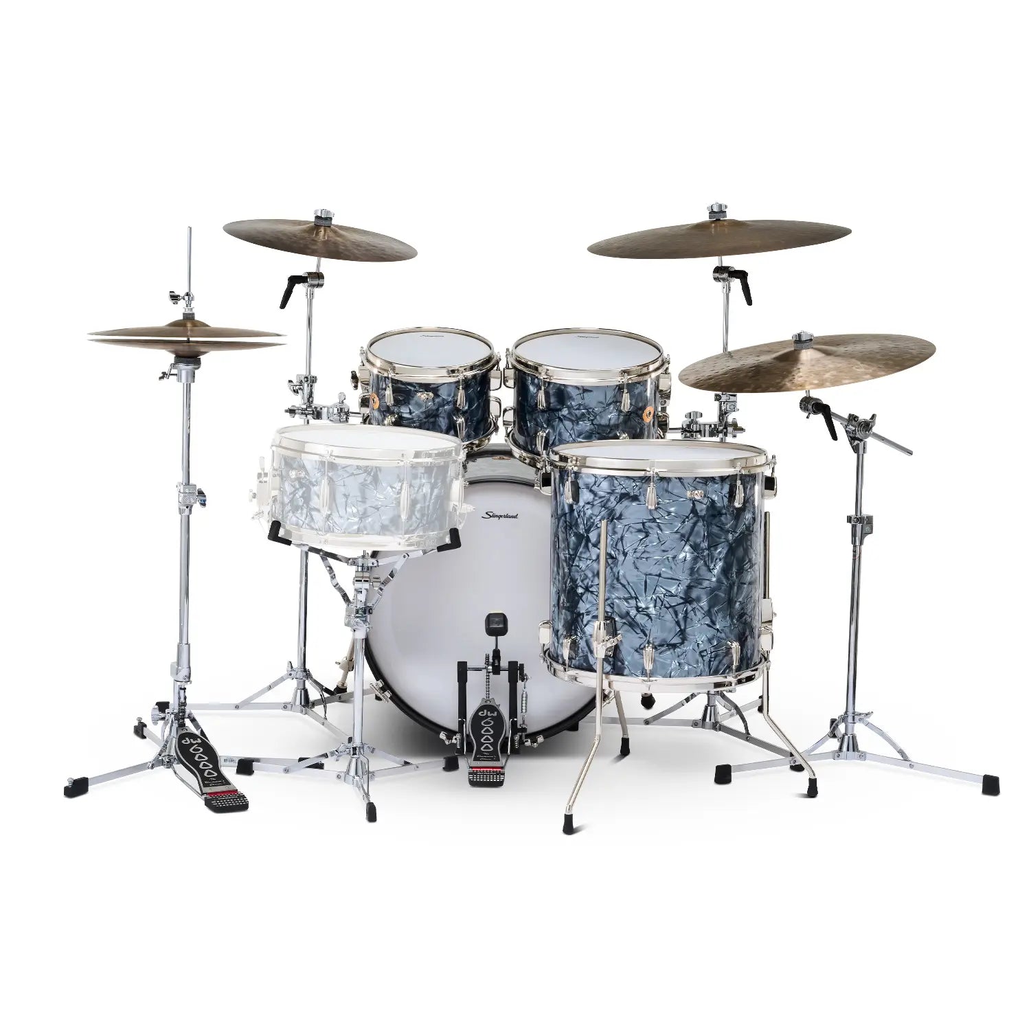 Slingerland Radio King 4pc Drum Set 22/10/12/16 Black Diamond Pearl