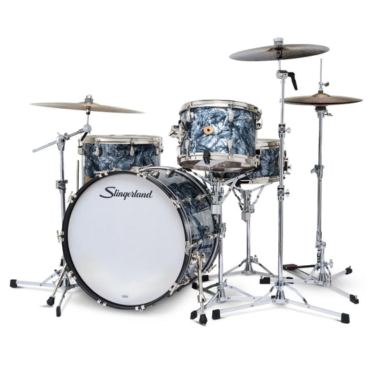 Slingerland Radio King 4pc Drum Set 22/13/16/14 Black Diamond Pearl