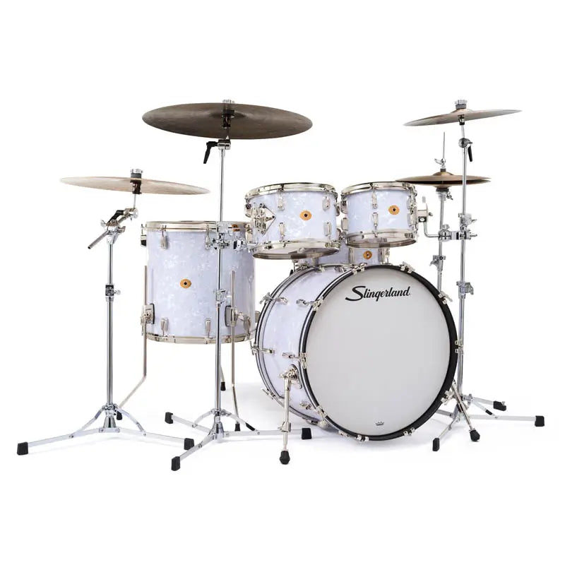 Slingerland Radio King 5pc Drum Set 22/10/12/16/14 White Marine Pearl