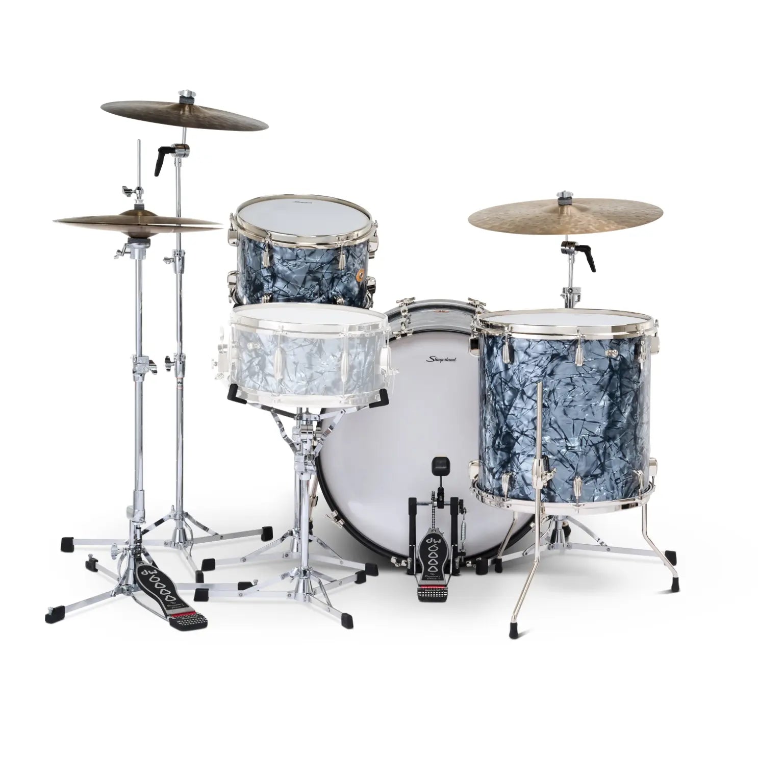 Slingerland Radio King 3pc Drum Set 24/13/16 Black Diamond Pearl