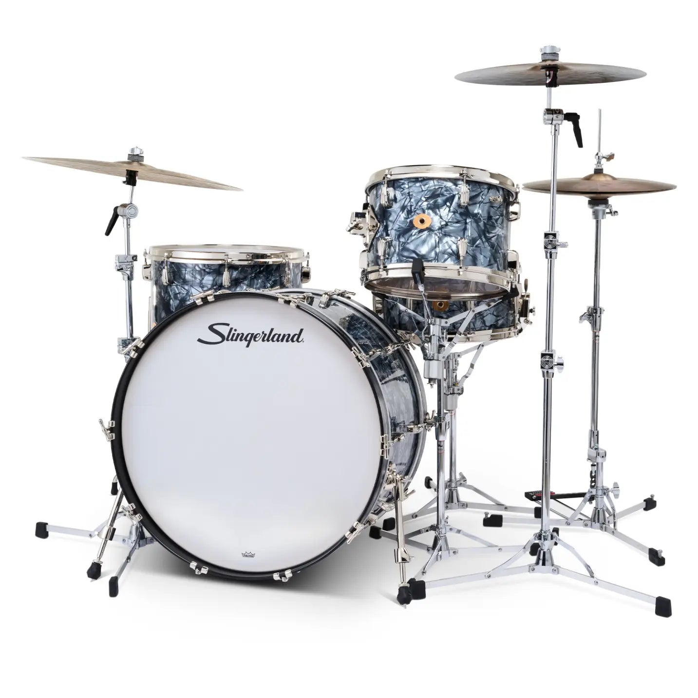 Slingerland Radio King 4pc Drum Set 24/13/16/14 Black Diamond Pearl