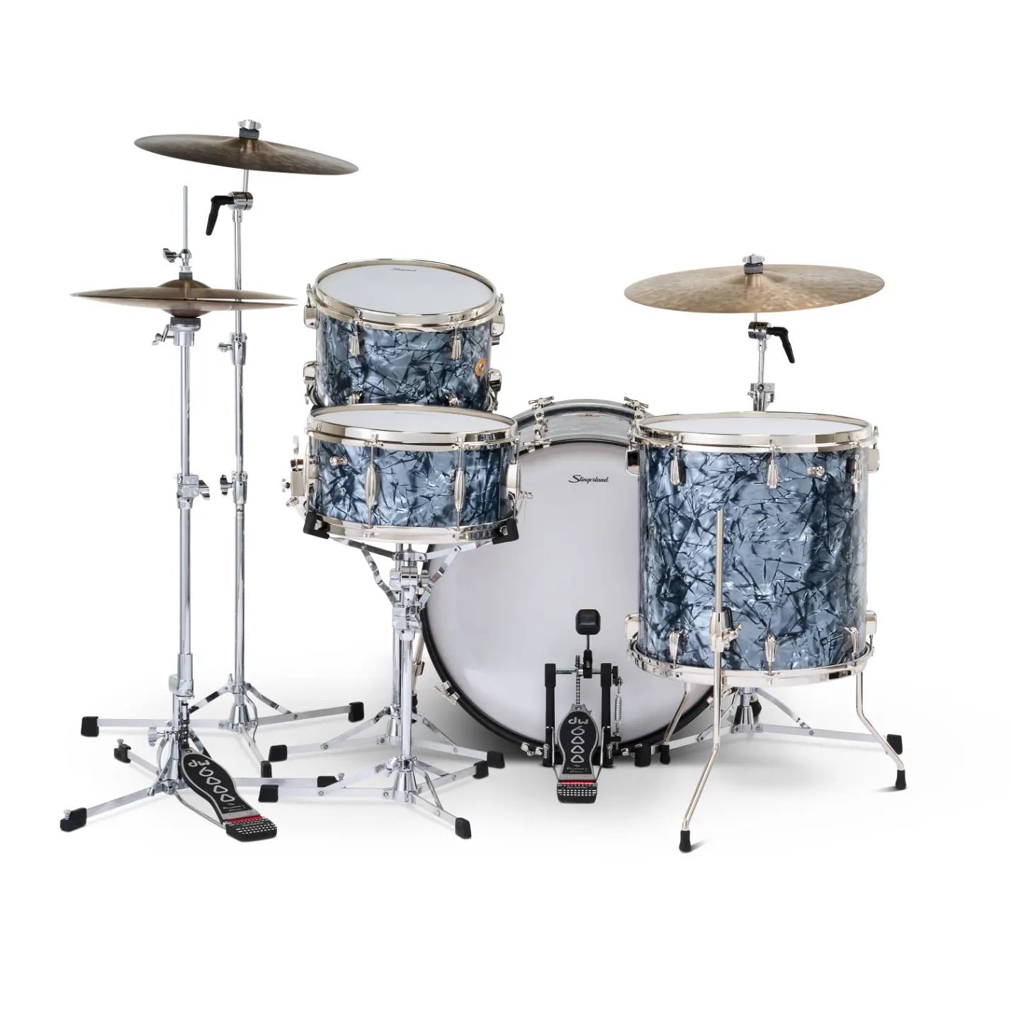 Slingerland Radio King 4pc Drum Set 24/13/16/14 Black Diamond Pearl
