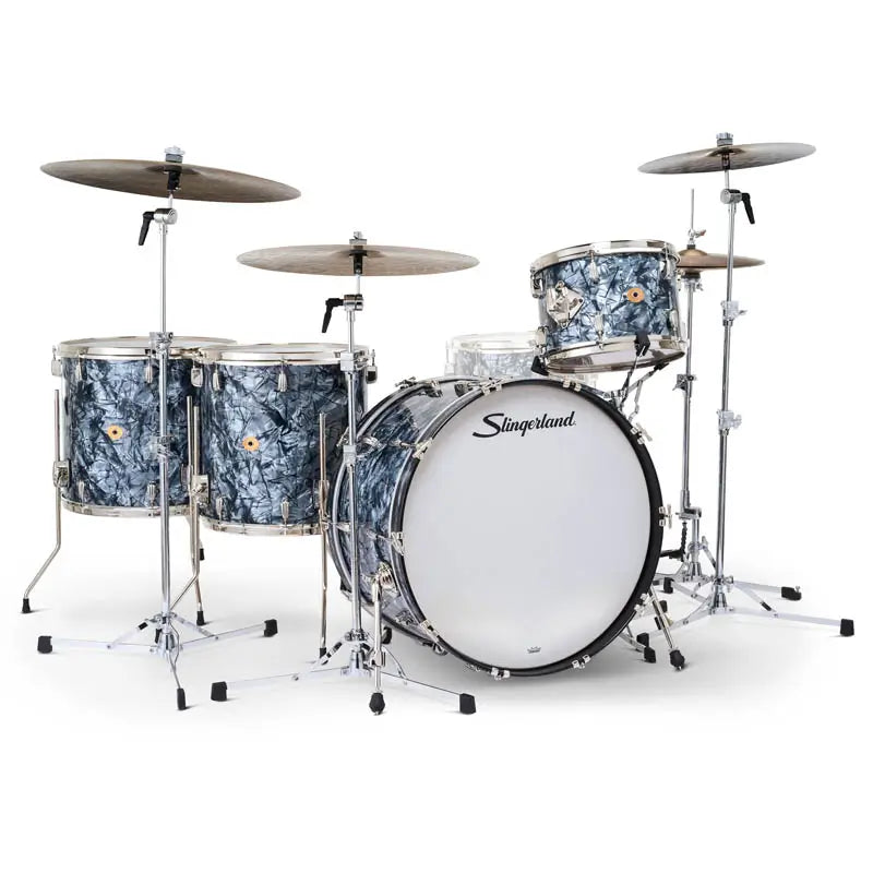 Slingerland Radio King 4pc Drum Set 24/13/16/18 Black Diamond Pearl