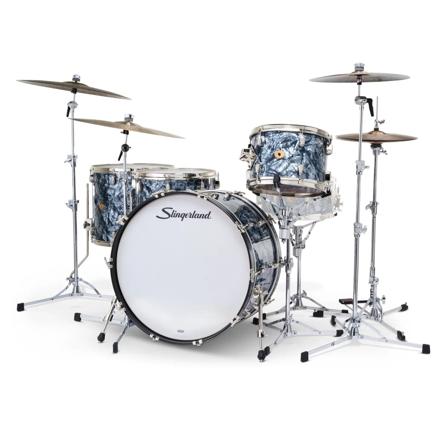 Slingerland Radio King 4pc Drum Set 24/13/16/18 Black Diamond Pearl