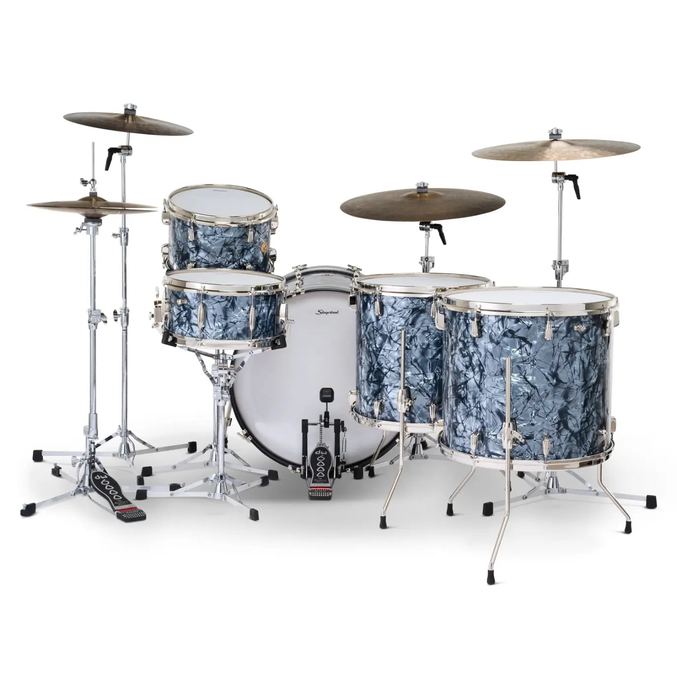 Slingerland Radio King 5pc Drum Set 24/13/16/18/14 Black Diamond Pearl