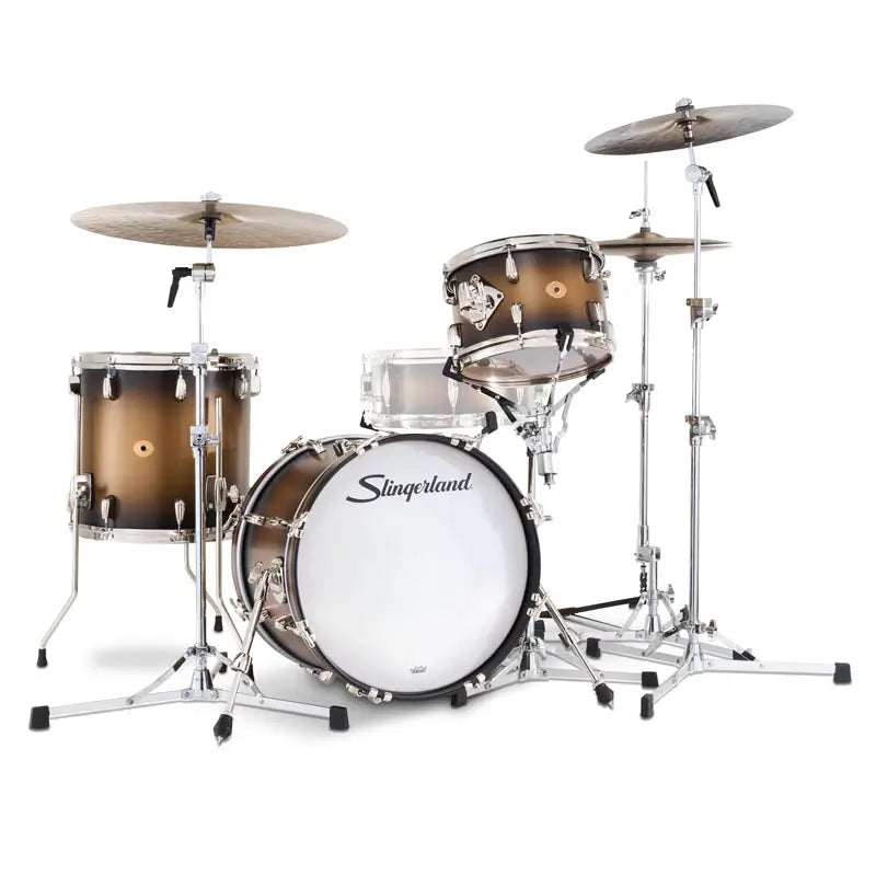 Slingerland Radio King 3pc Drum Set 18/12/14 Black & Gold Lacquer