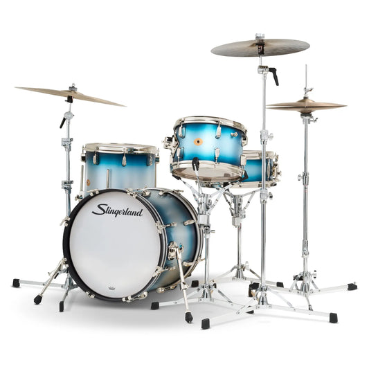 Slingerland Radio King 4pc Drum Set 18/12/14/14 Blue & Silver Lacquer