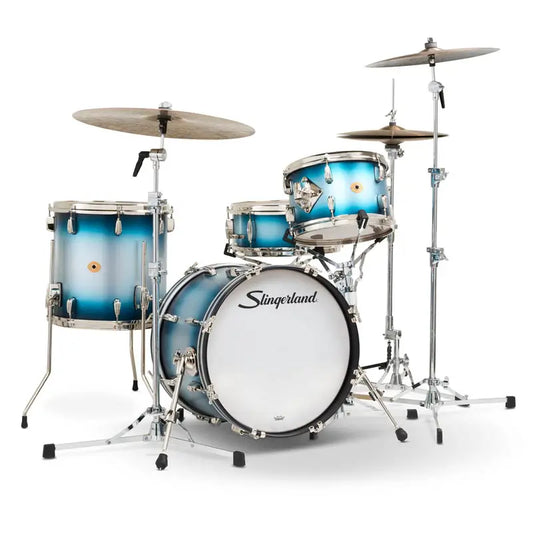 Slingerland Radio King 4pc Drum Set 18/12/14/14 Blue & Silver Lacquer