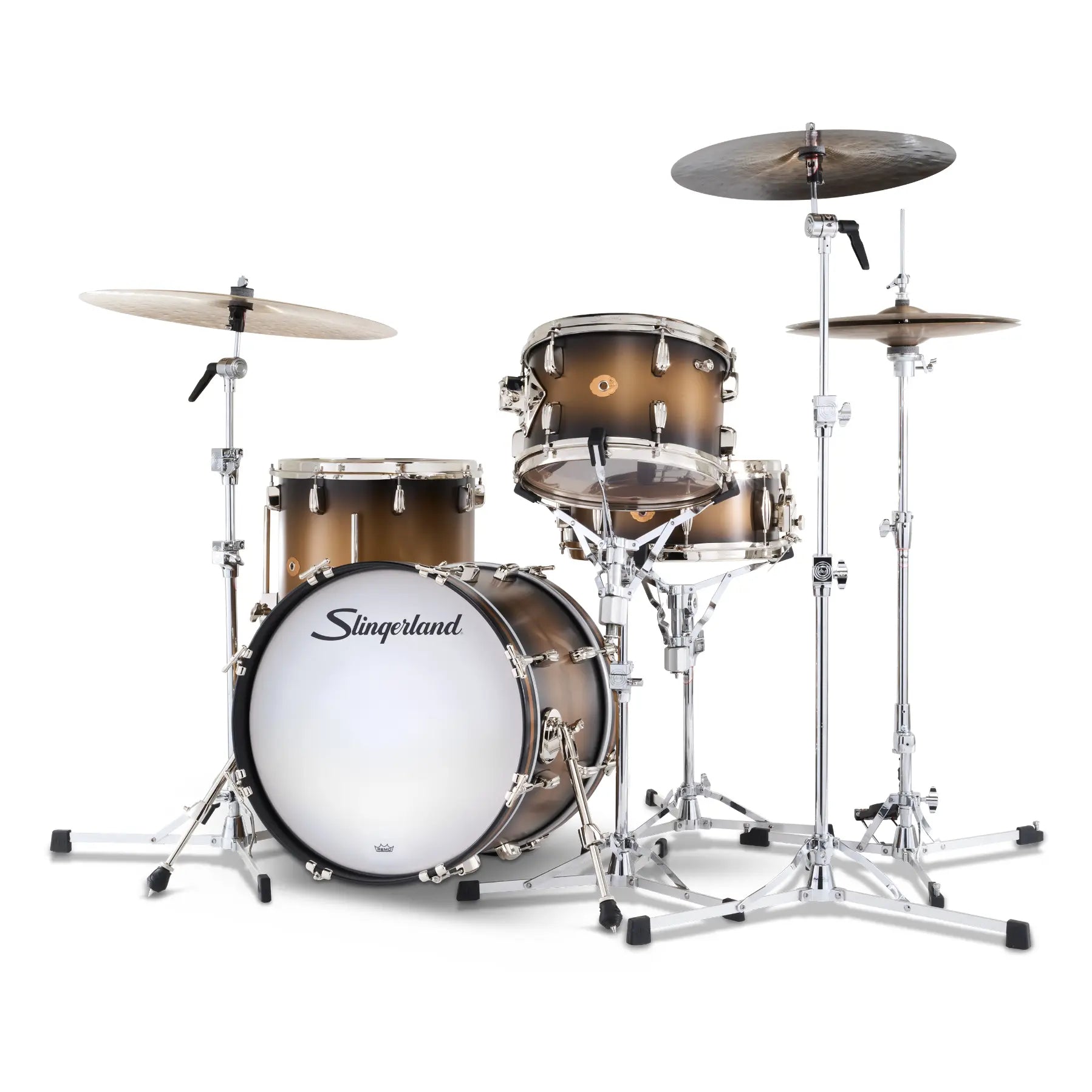 Slingerland Radio King 4pc Drum Set 18/12/14/14 Black & Gold Lacquer