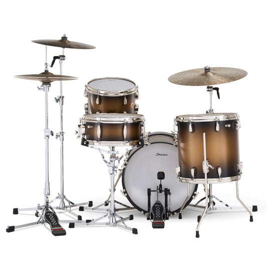Slingerland Radio King 4pc Drum Set 18/12/14/14 Black & Gold Lacquer