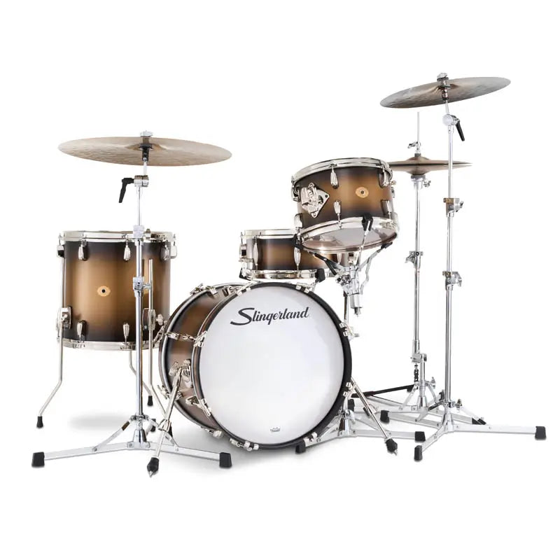 Slingerland Radio King 4pc Drum Set 18/12/14/14 Black & Gold Lacquer