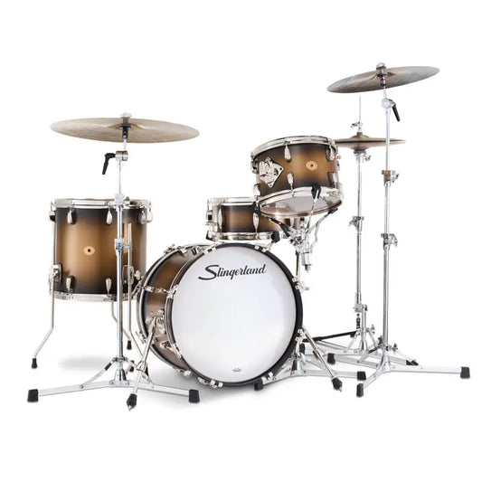 Slingerland Radio King 4pc Drum Set 18/12/14/14 Black & Gold Lacquer