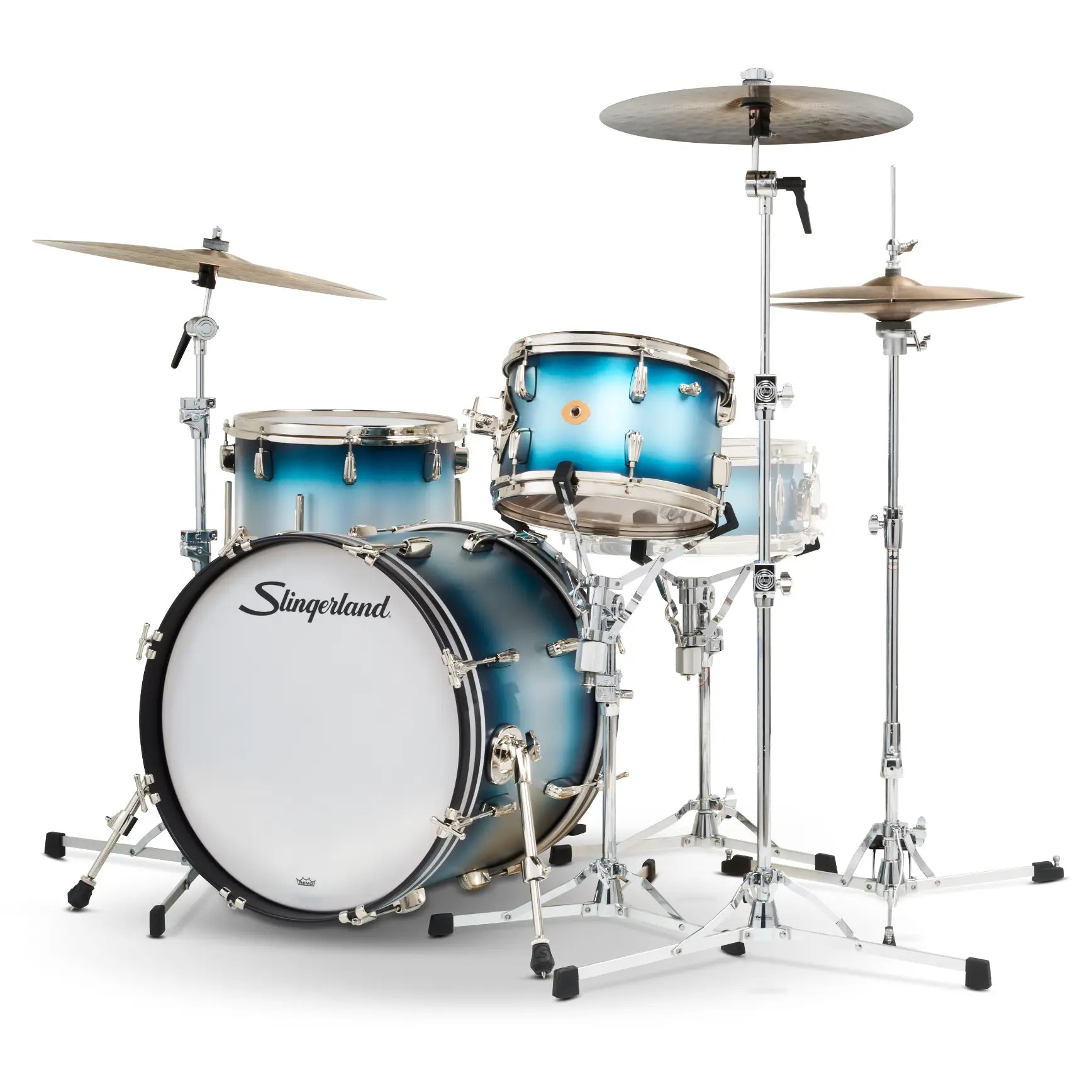 Slingerland Radio King 3pc Drum Set 20/12/14 Blue & Silver Lacquer