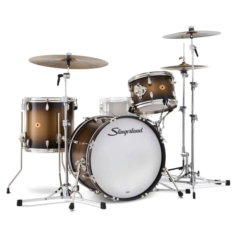 Slingerland Radio King 3pc Drum Set 20/12/14 Black & Gold Lacquer
