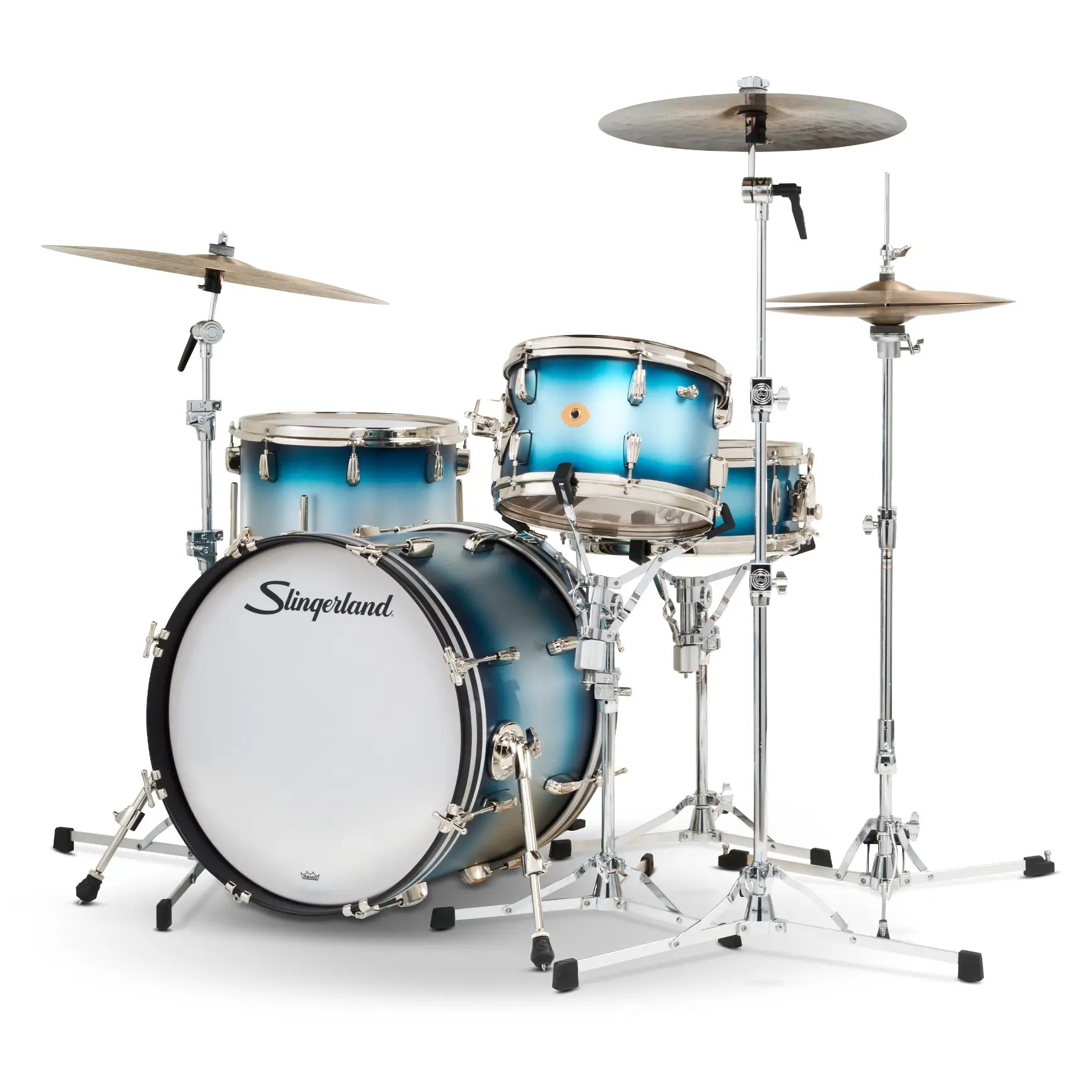 Slingerland Radio King 4pc Drum Set 20/12/14/14 Blue & Silver Lacquer