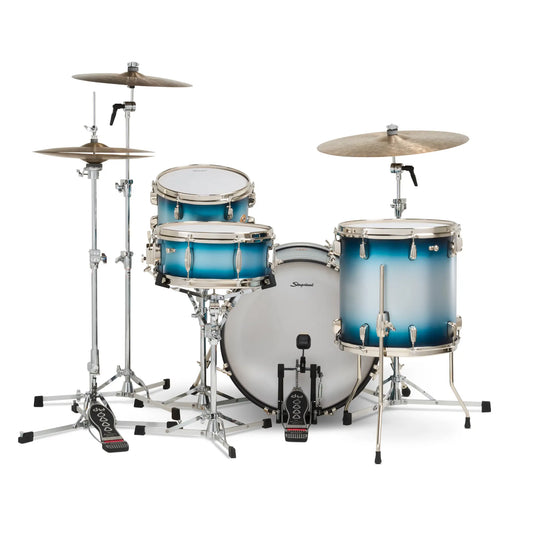Slingerland Radio King 4pc Drum Set 20/12/14/14 Blue & Silver Lacquer