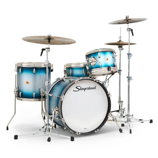 Slingerland Radio King 4pc Drum Set 20/12/14/14 Blue & Silver Lacquer
