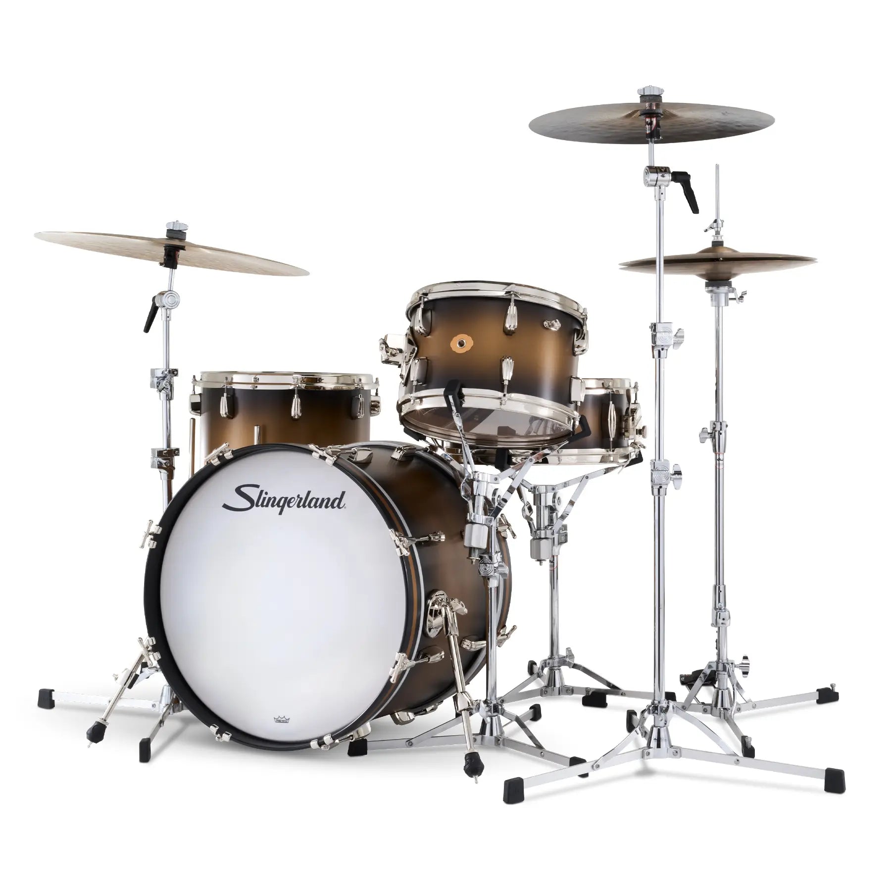 Slingerland Radio King 4pc Drum Set 20/12/14/14 Black & Gold Lacquer