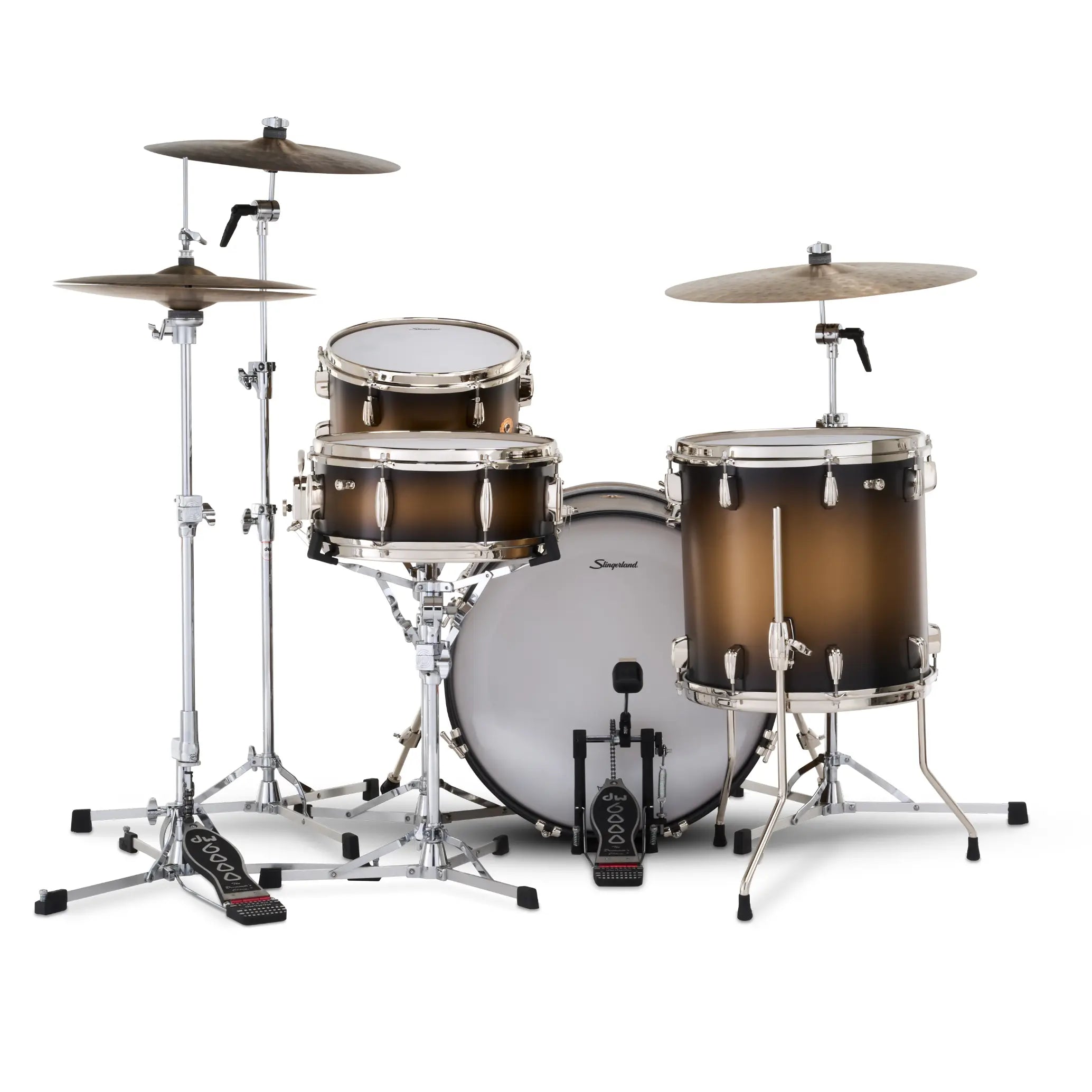 Slingerland Radio King 4pc Drum Set 20/12/14/14 Black & Gold Lacquer