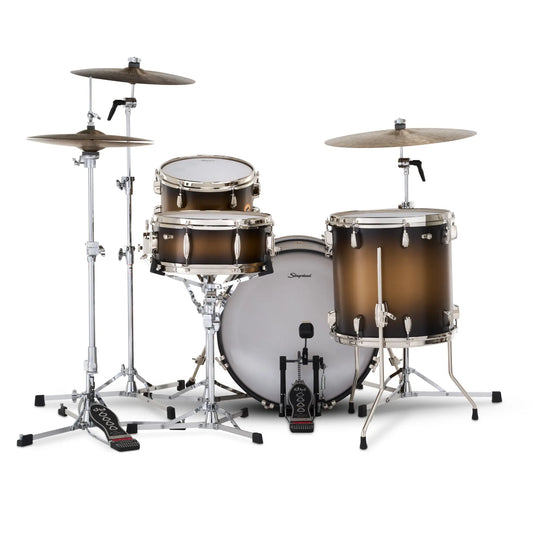 Slingerland Radio King 4pc Drum Set 20/12/14/14 Black & Gold Lacquer
