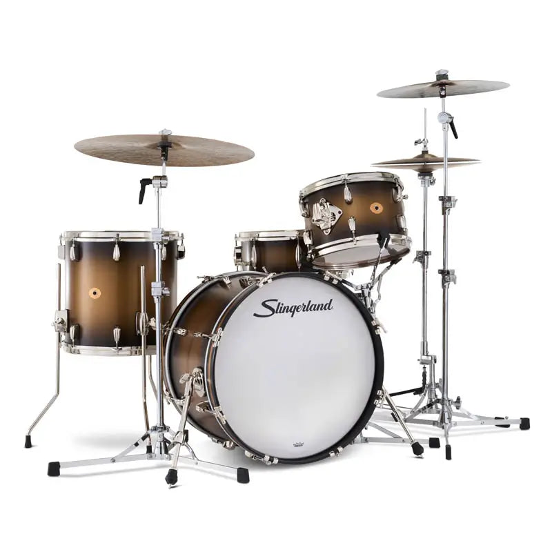 Slingerland Radio King 4pc Drum Set 20/12/14/14 Black & Gold Lacquer