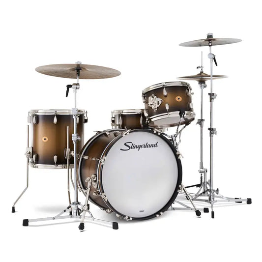 Slingerland Radio King 4pc Drum Set 20/12/14/14 Black & Gold Lacquer