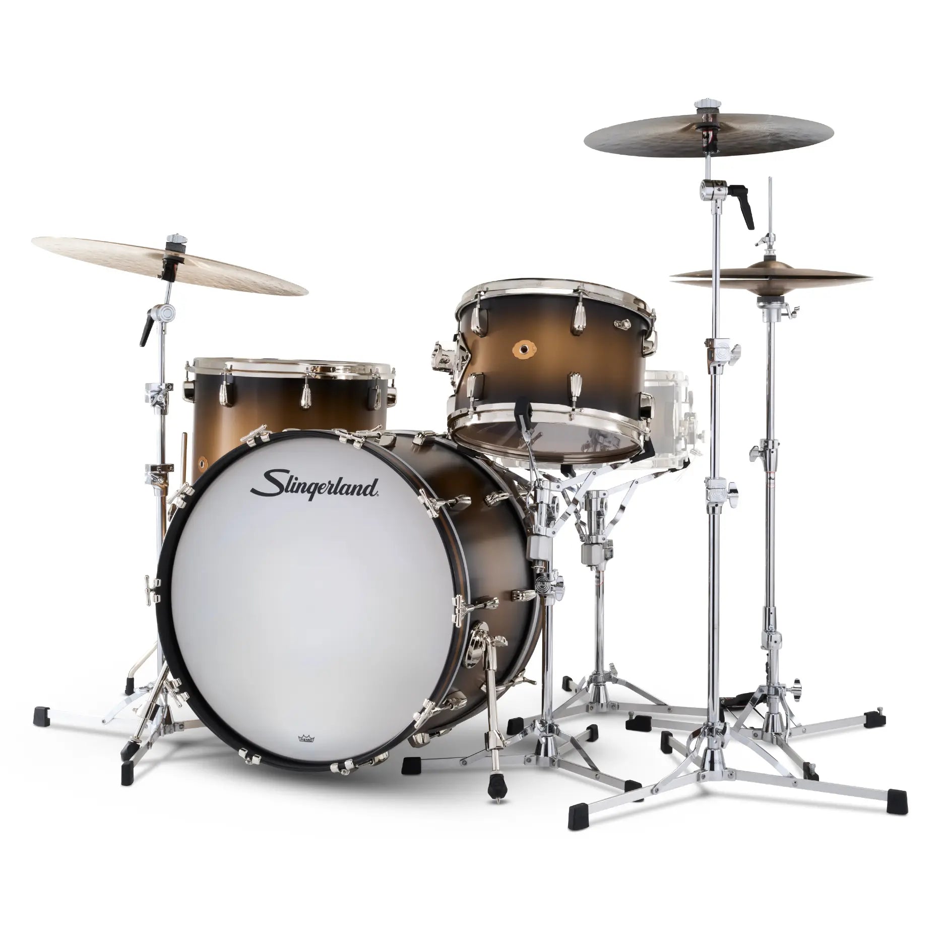 Slingerland Radio King 3pc Drum Set 22/13/16 Black & Gold Lacquer
