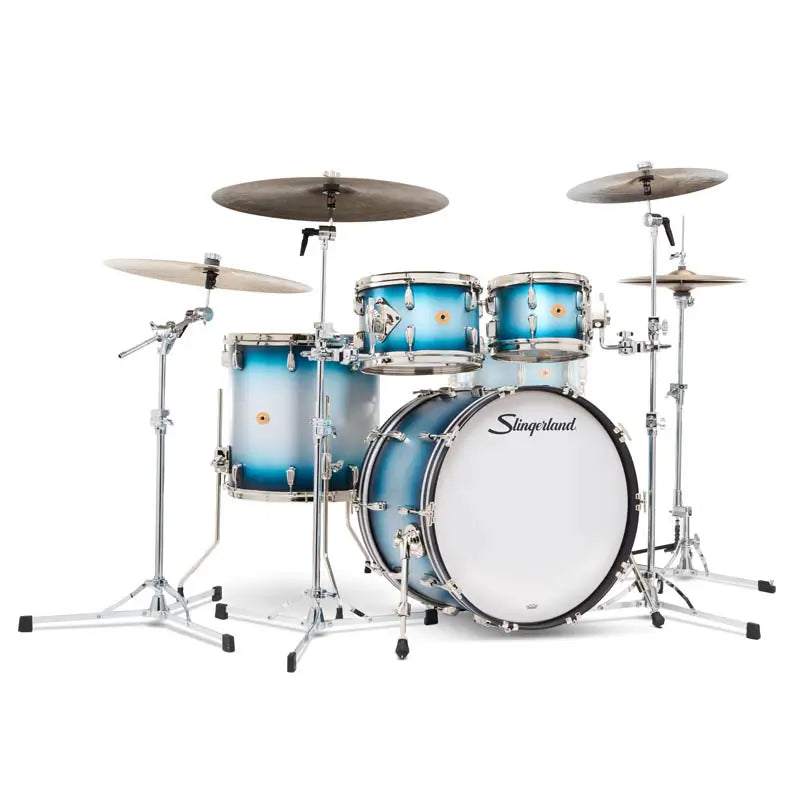 Slingerland Radio King 4pc Drum Set 22/10/12/16 Blue & Silver Lacquer