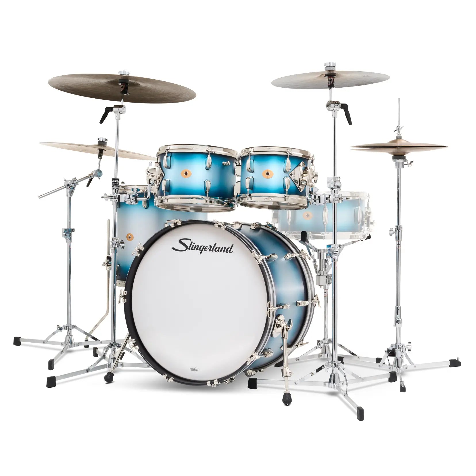 Slingerland Radio King 4pc Drum Set 22/10/12/16 Blue & Silver Lacquer