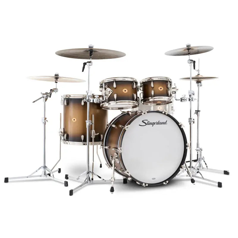 Slingerland Radio King 4pc Drum Set 22/10/12/16 Black & Gold Lacquer