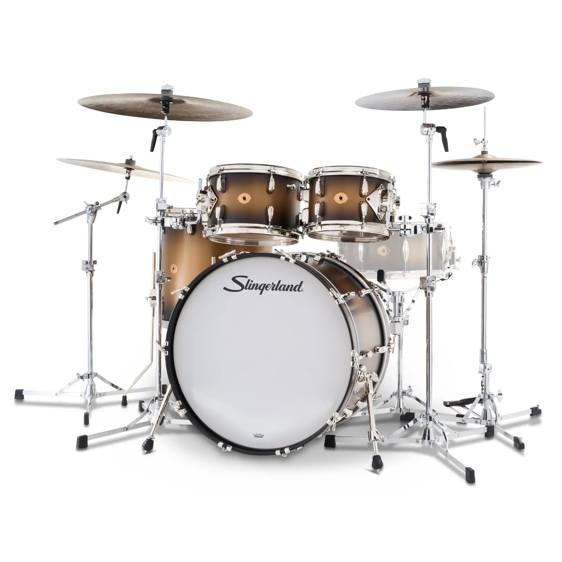 Slingerland Radio King 4pc Drum Set 22/10/12/16 Black & Gold Lacquer