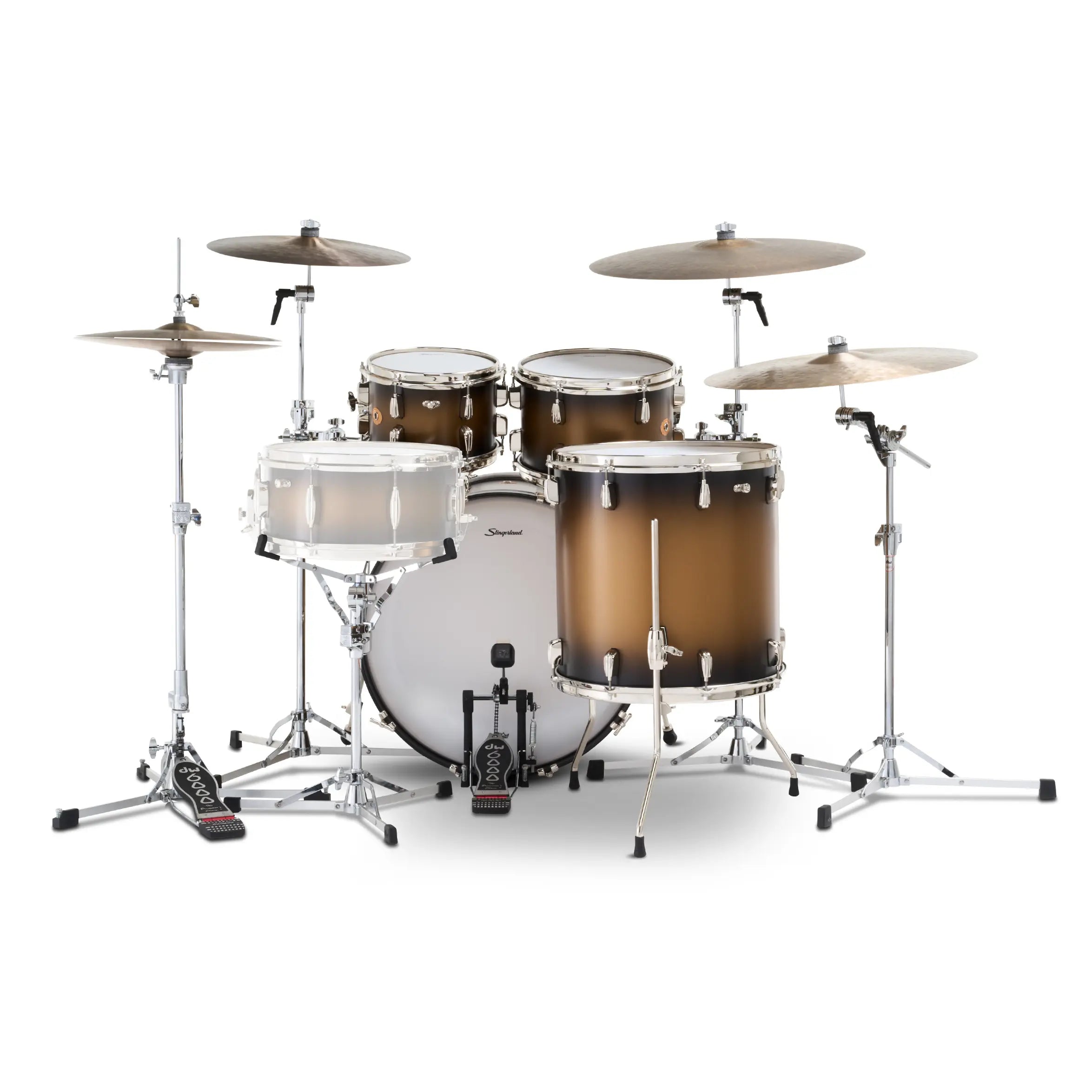 Slingerland Radio King 4pc Drum Set 22/10/12/16 Black & Gold Lacquer