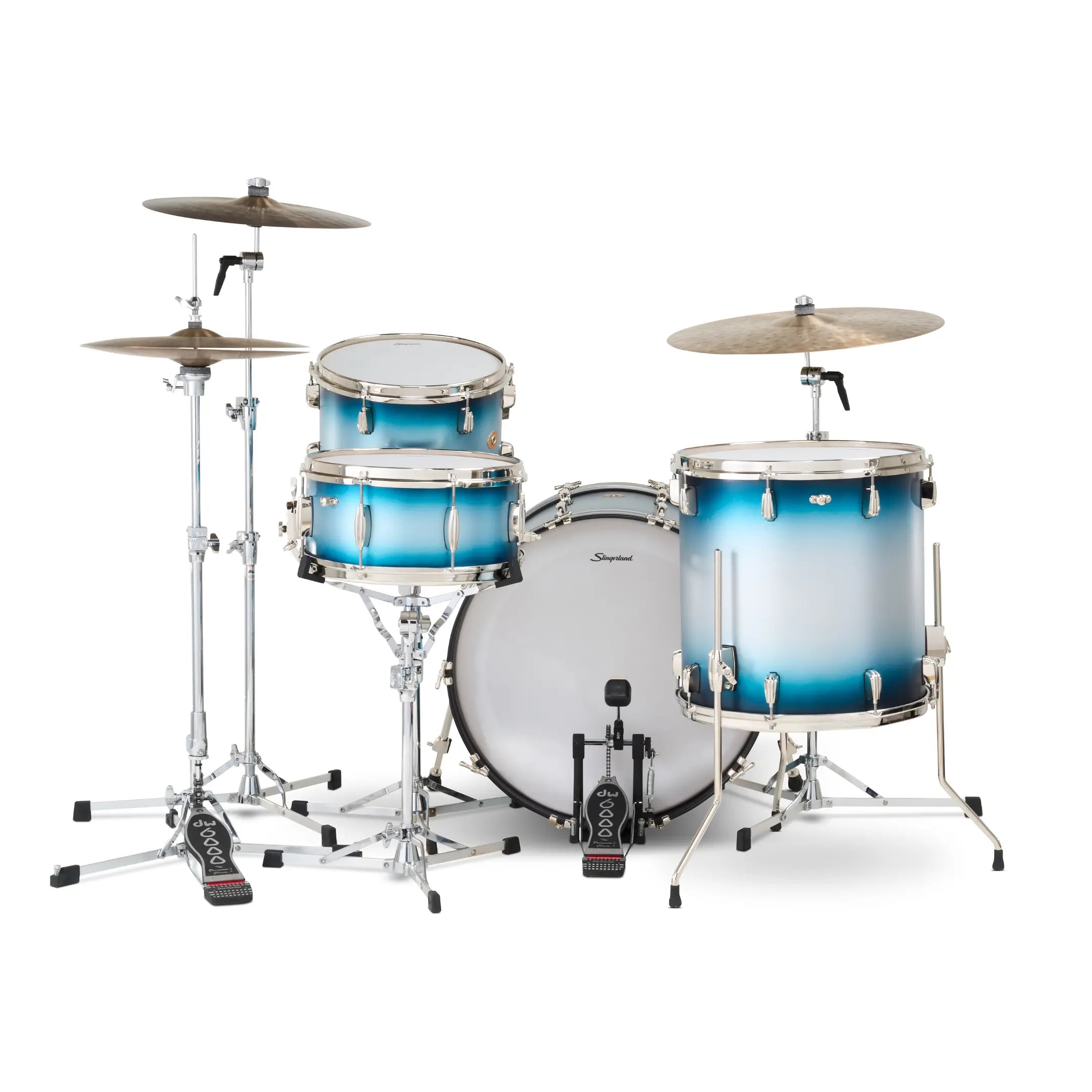 Slingerland Radio King 4pc Drum Set 22/13/16/14 Blue & Silver Lacquer