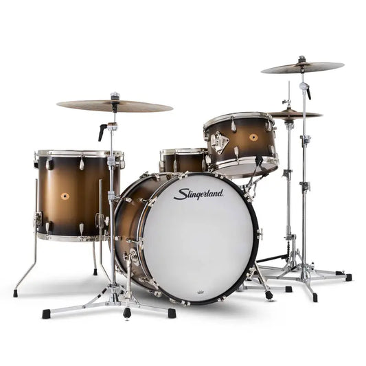 Slingerland Radio King 4pc Drum Set 22/13/16/14 Black & Gold Lacquer