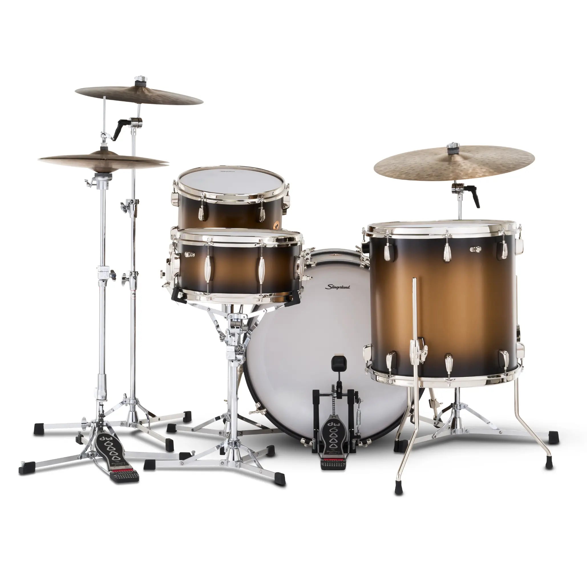 Slingerland Radio King 4pc Drum Set 22/13/16/14 Black & Gold Lacquer