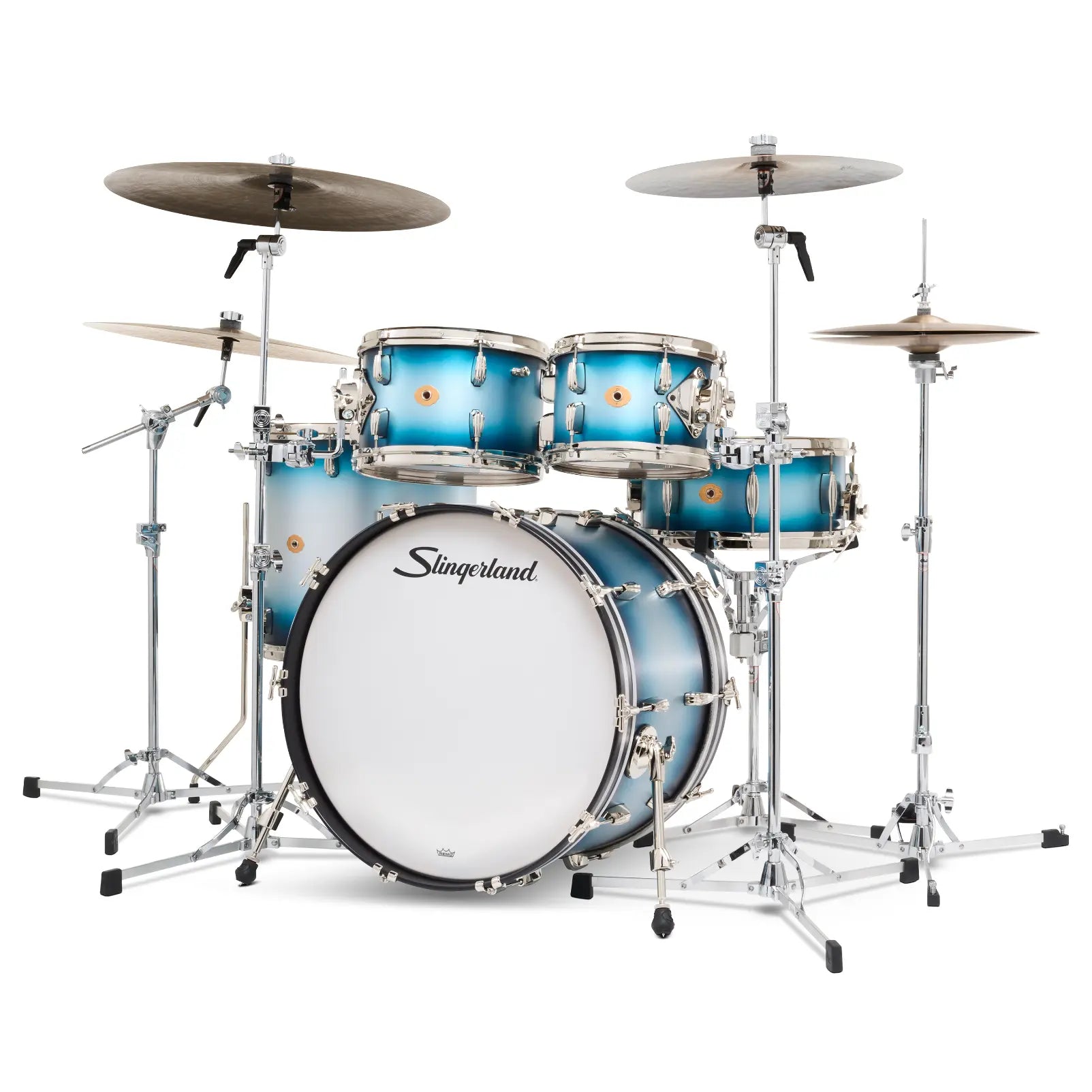 Slingerland Radio King 5pc Drum Set 22/10/12/16/14 Blue & Silver Lacquer