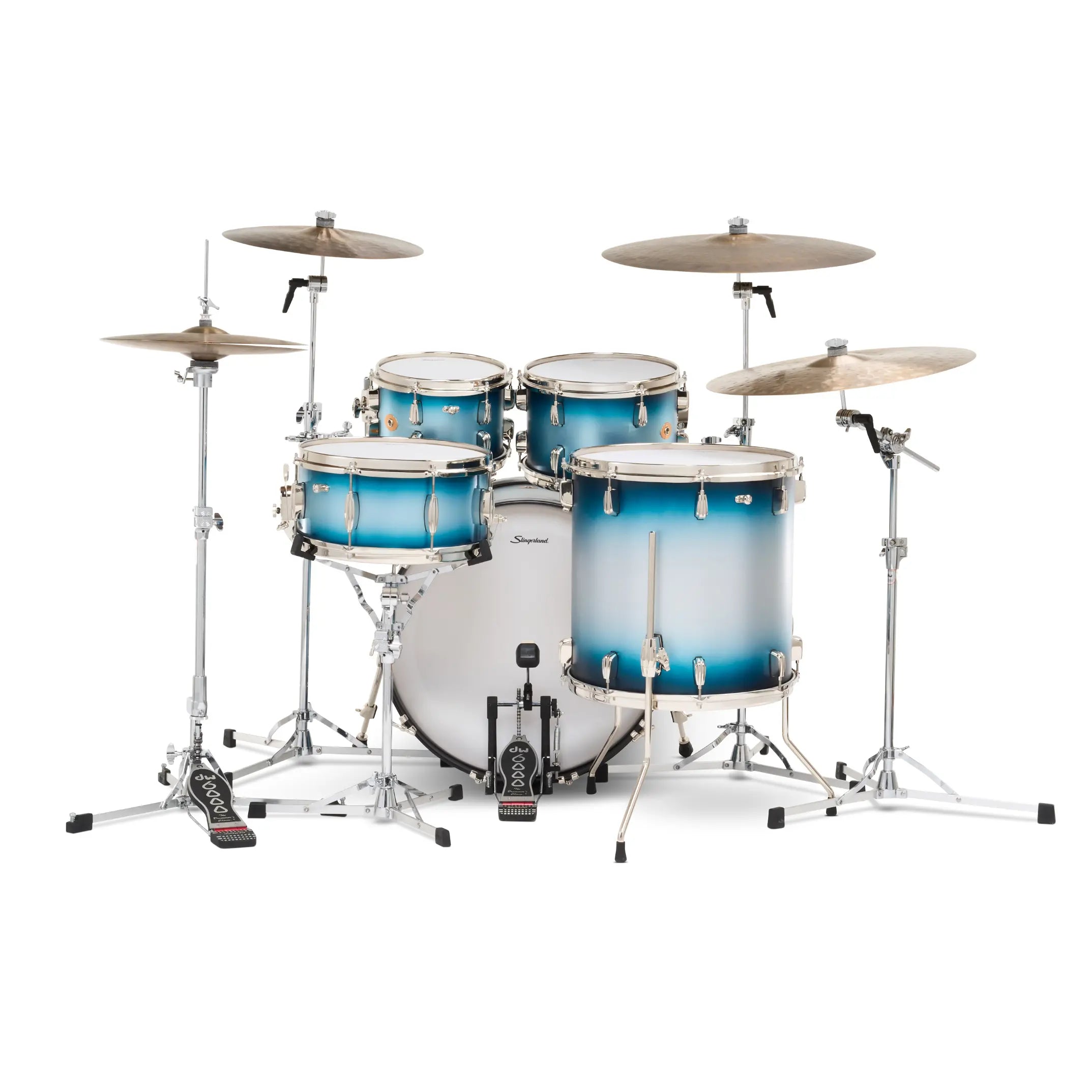 Slingerland Radio King 5pc Drum Set 22/10/12/16/14 Blue & Silver Lacquer