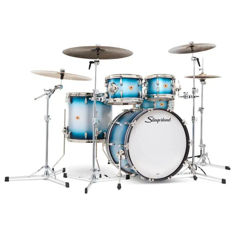 Slingerland Radio King 5pc Drum Set 22/10/12/16/14 Blue & Silver Lacquer
