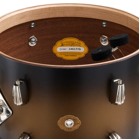 Slingerland Radio King 5pc Drum Set 22/10/12/16/14 Black & Gold Lacquer