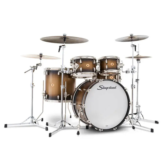 Slingerland Radio King 5pc Drum Set 22/10/12/16/14 Black & Gold Lacquer - Drum Center Of Portsmouth