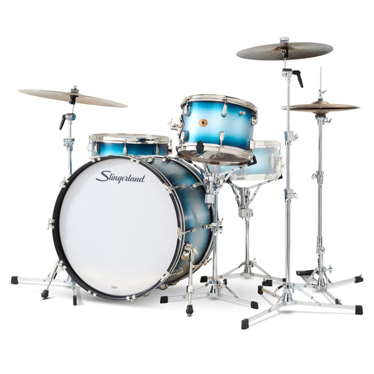 Slingerland Radio King 3pc Drum Set 24/13/16 Blue & Silver Lacquer