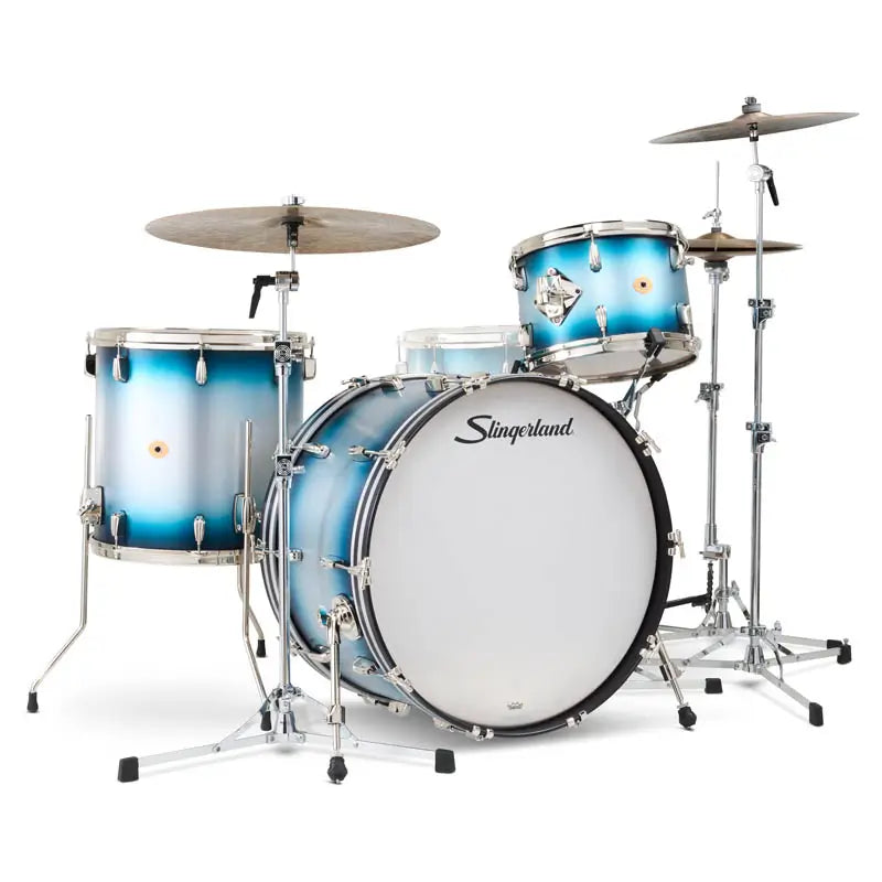 Slingerland Radio King 3pc Drum Set 24/13/16 Blue & Silver Lacquer