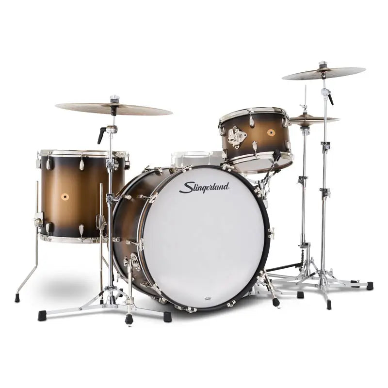 Slingerland Radio King 3pc Drum Set 24/13/16 Black & Gold Lacquer