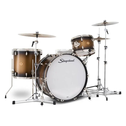 Slingerland Radio King 3pc Drum Set 24/13/16 Black & Gold Lacquer
