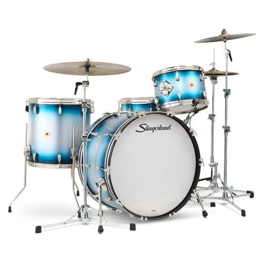 Slingerland Radio King 4pc Drum Set 24/13/16/14 Blue & Silver Lacquer